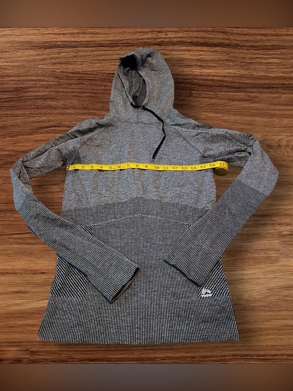 ☑️ RBX Gray Seamless Long Sleeve Hooded Athletic Top Women’s Size L